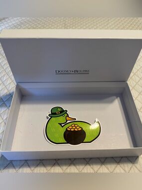 Dooney & Bourke 2023 Green St Patricks Duck Promo Sticker-Collectible W/Box